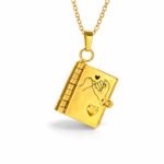 Letter Locket Book Necklace