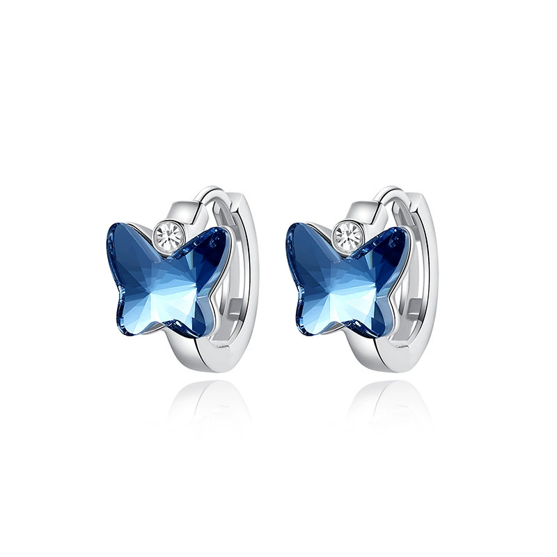 Butterfly CZ Hoop Earrings