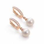 Aurelia Pearl Drop Hoop Earrings