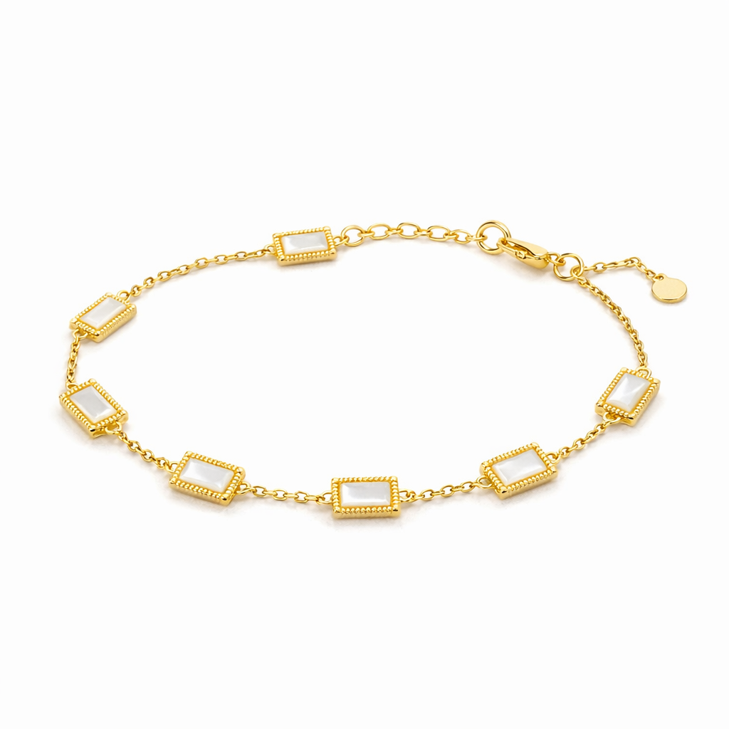 white shell dream bracelet in s925 sterling silver