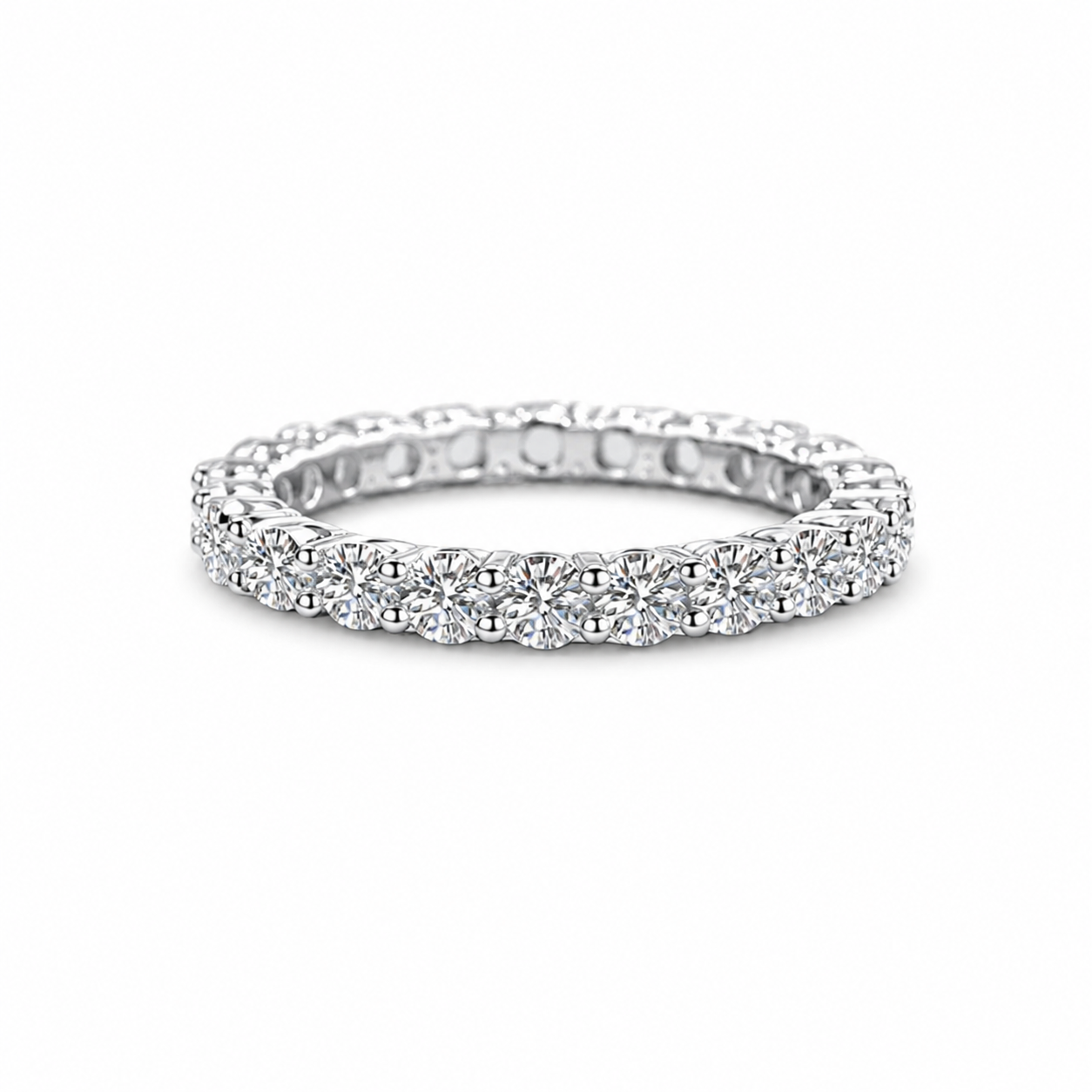 Elegant 925 Silver Moissanite Ring