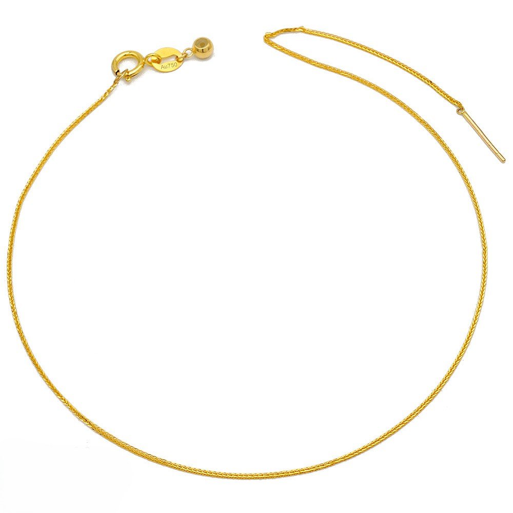 18k gold au750 bracelet pin-style fine chain 20cm Zelvani
