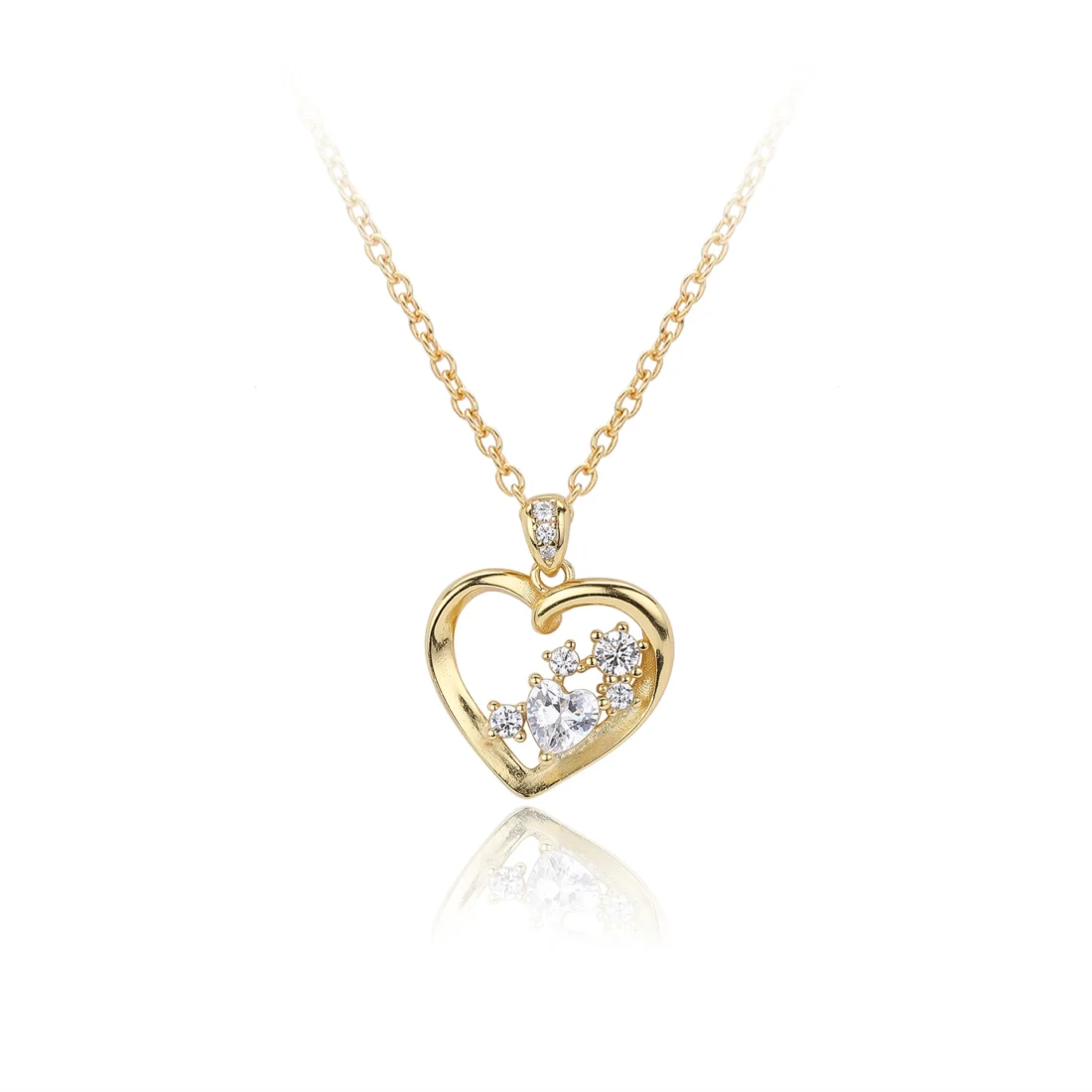 Celestara Sterling Silver Heart Necklace