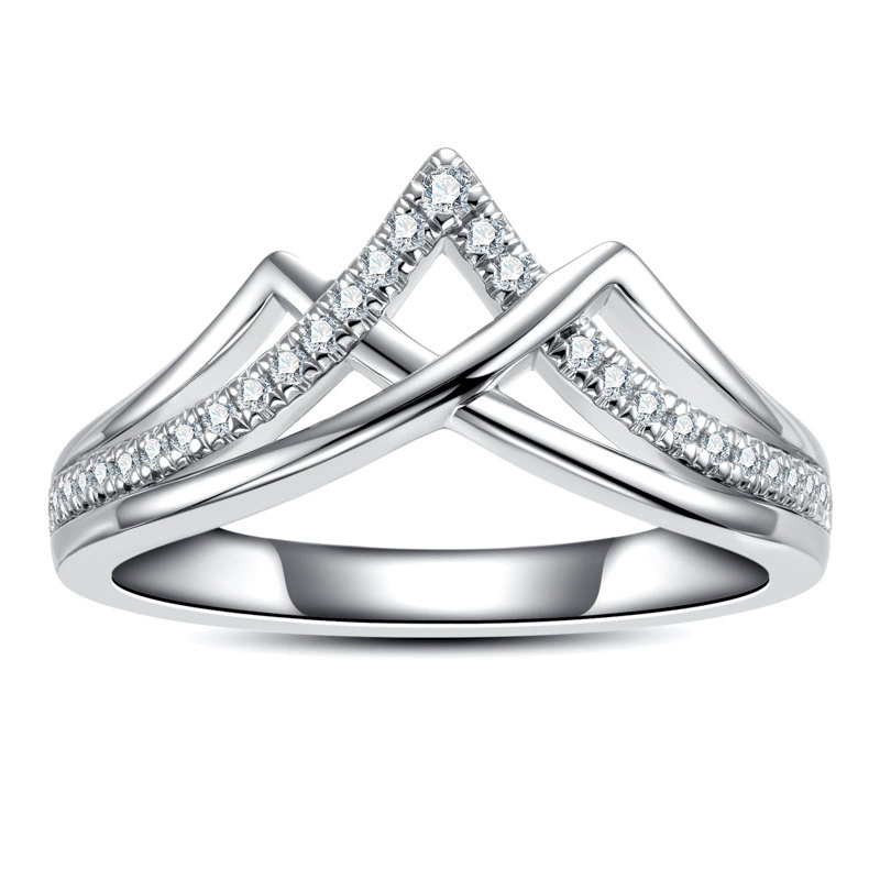 sterling silver cross ring bríd geometric pave band s925 sterling silver