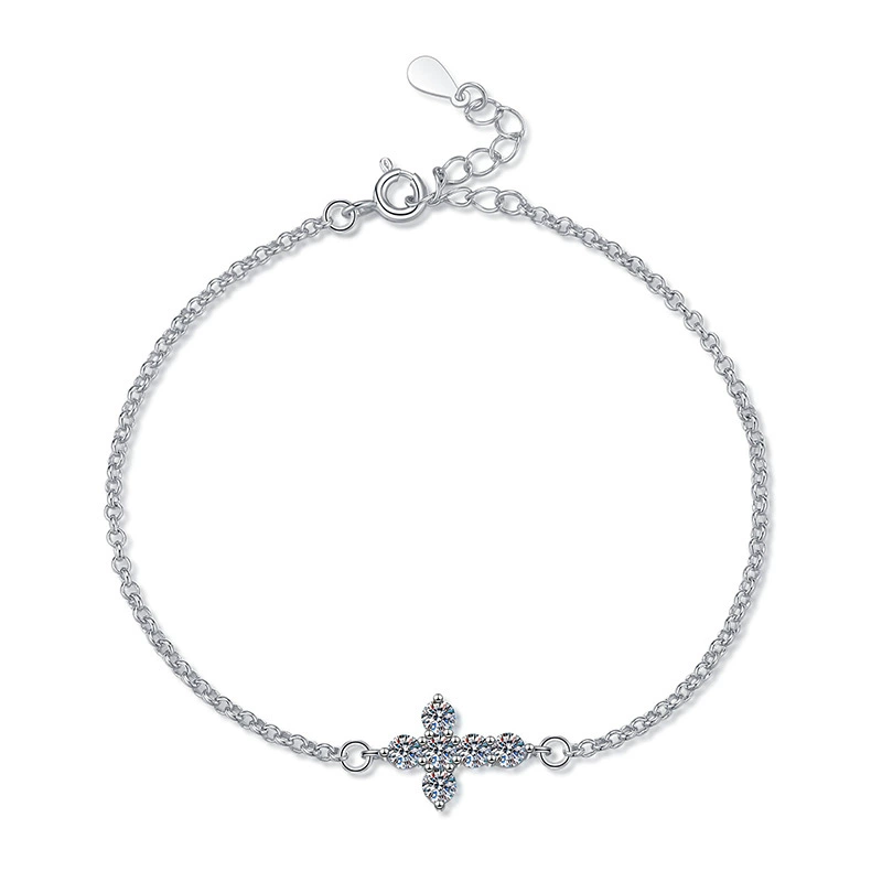 Seraphina Moissanite Cross Bracelet