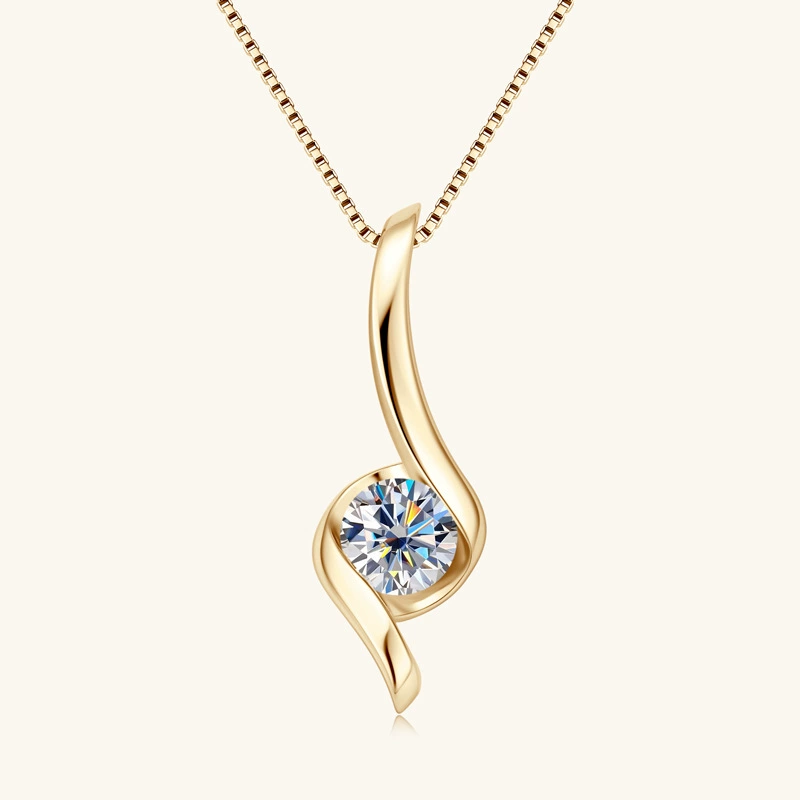 Aureline Twist Moissanite Pendant Necklace - Image 4