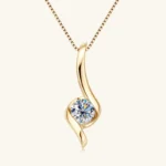 Aureline Twist Moissanite Pendant Necklace