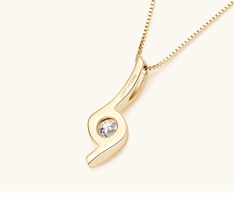 Aureline Twist Moissanite Pendant Necklace - Image 2