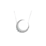 Lunara Elegance – Moissanite Crescent Moon Necklace