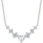 Lumière Royale – 925 Sterling Silver Seven Princess Moissanite Necklace
