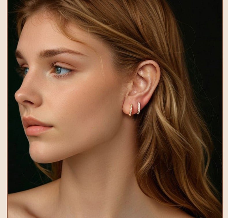 Evelle Moissanite Hoop Earrings - Image 3