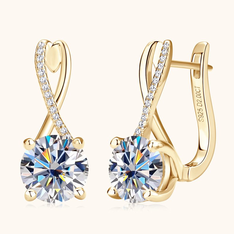 Moissanite Infinity Earrings