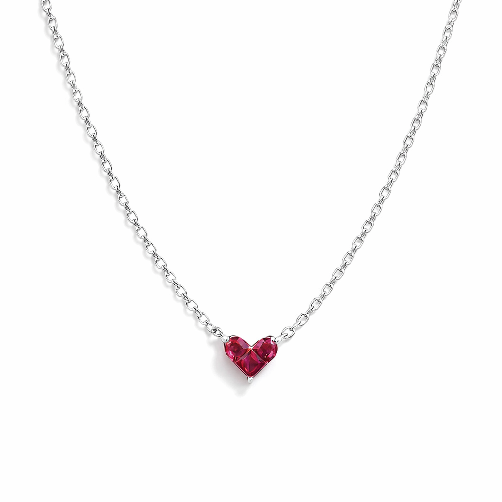 Red Mini Heart Necklace – S925 Sterling Silver | Zelvani