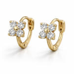 Éire Clover Moissanite Huggie Earrings