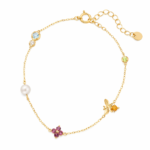 Florette – Multi-Stone Bee & Blossom Bracelet