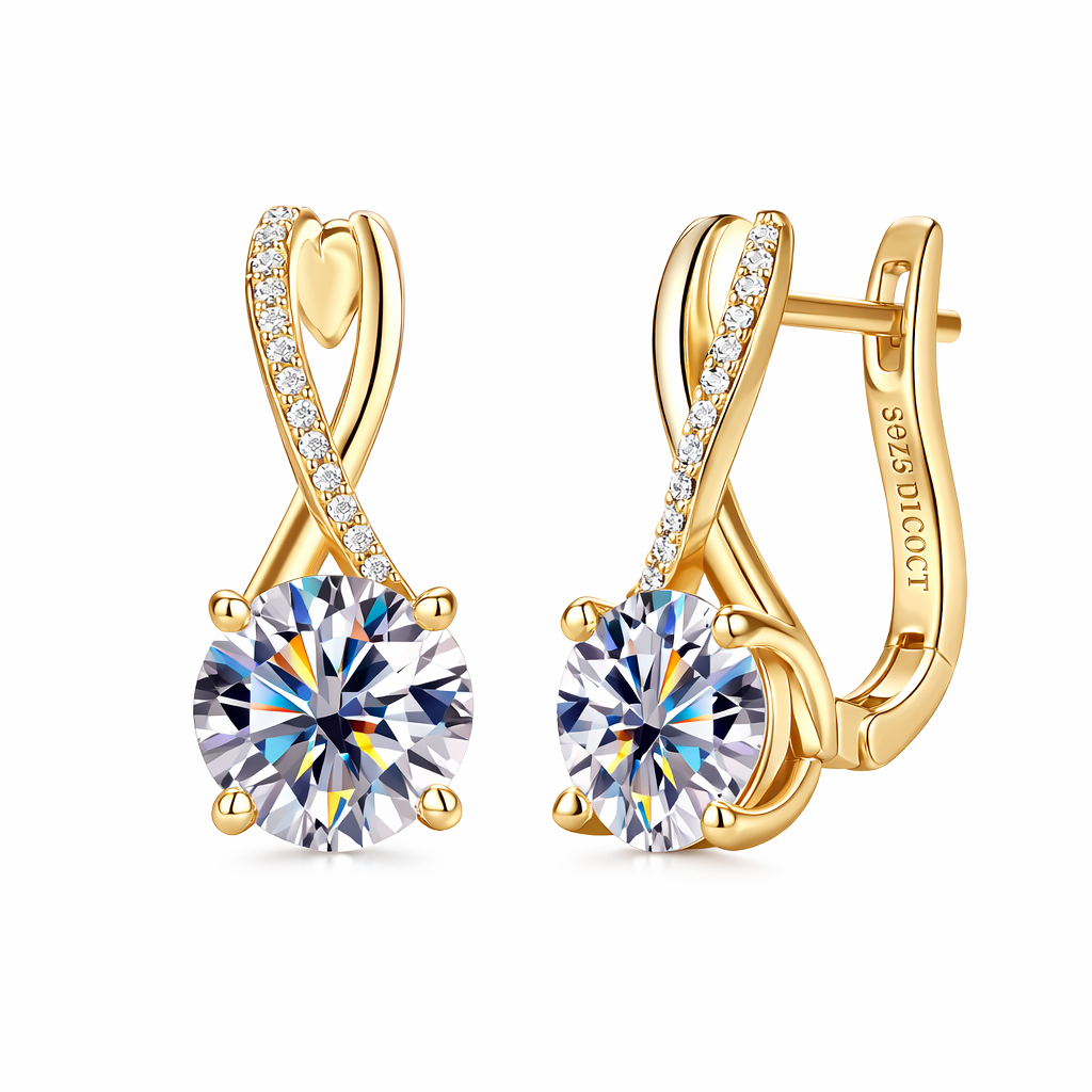 Moissanite Infinity Earrings