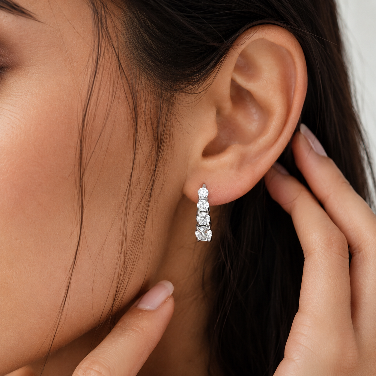 Veyra Radiant Zircon Hoop Earrings - Image 2