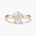 Seraphina – Oval Three-Stone Moissanite Ring