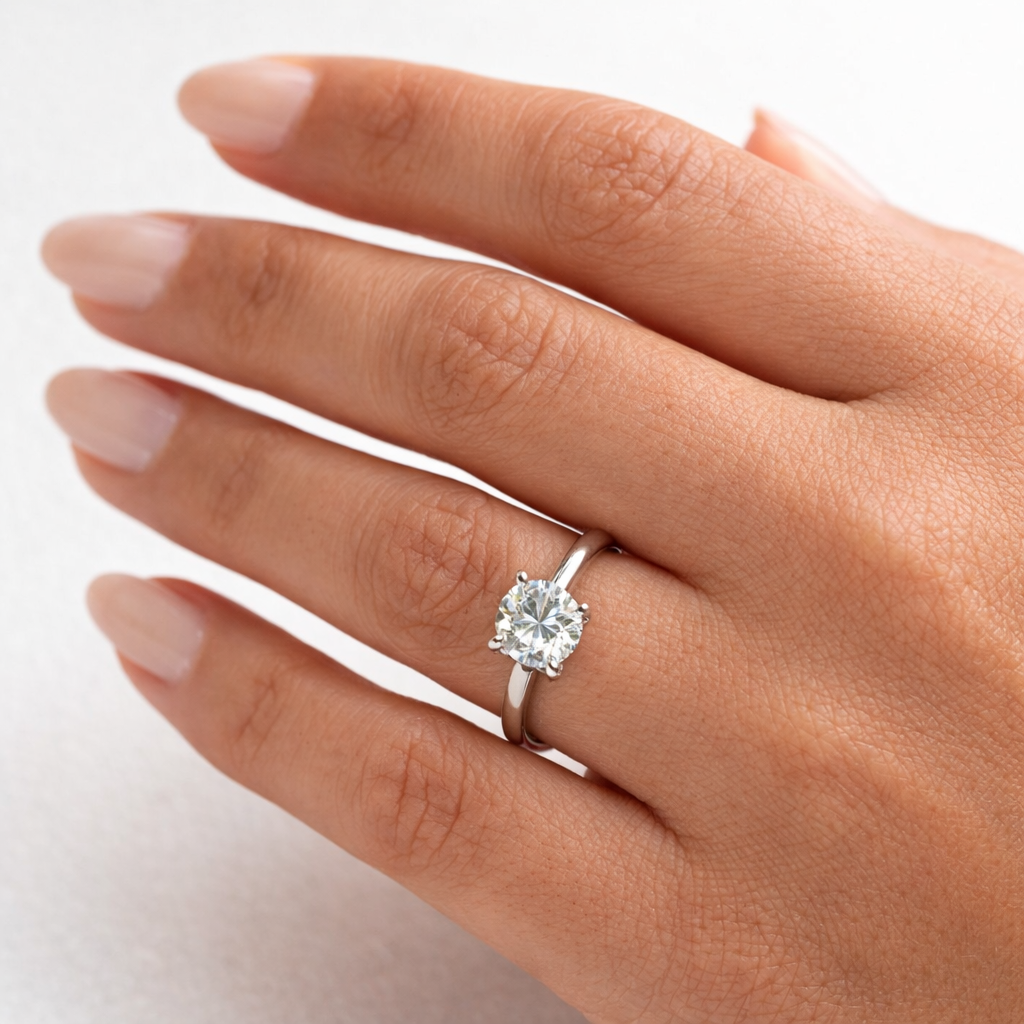 Moissanite Solitaire Ring - Image 3
