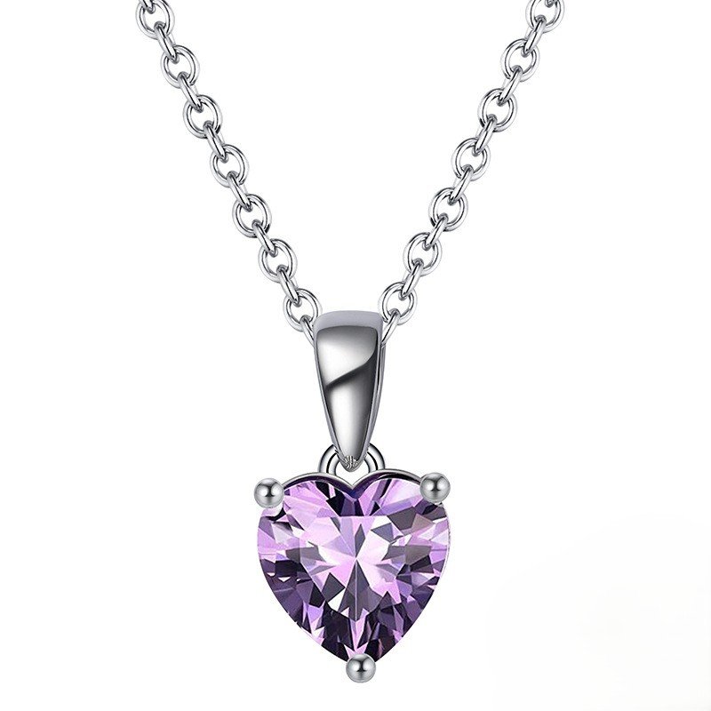 Scarlet Amour Birthstone Heart Necklace - Image 2