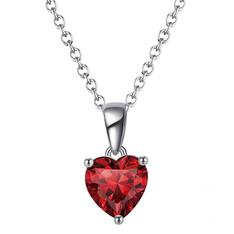 Scarlet Amour Birthstone Heart Necklace