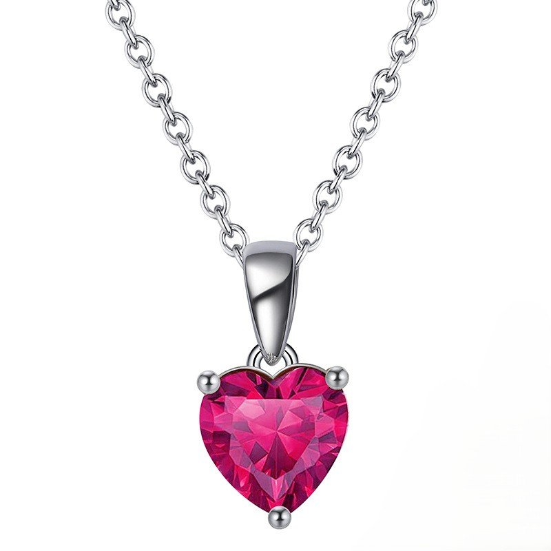 Scarlet Amour Birthstone Heart Necklace - Image 7