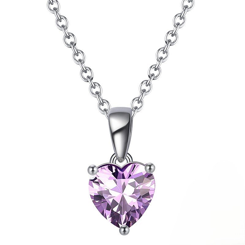 Scarlet Amour Birthstone Heart Necklace - Image 6