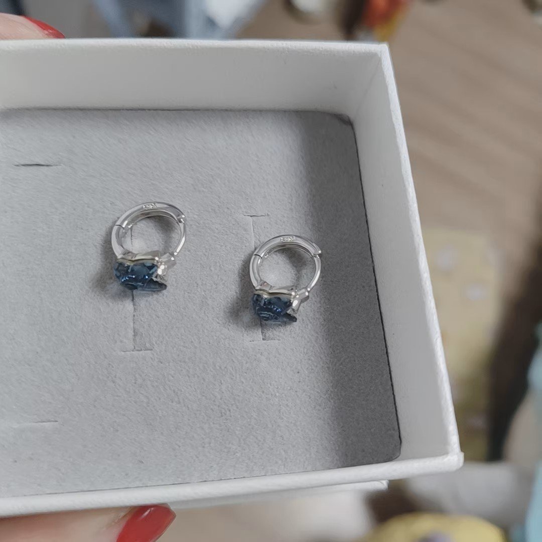 Earrings and necklace in box