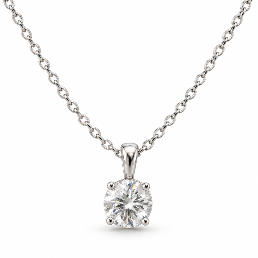 Seren 2ct moissanite solitaire necklace in S925 sterling silver