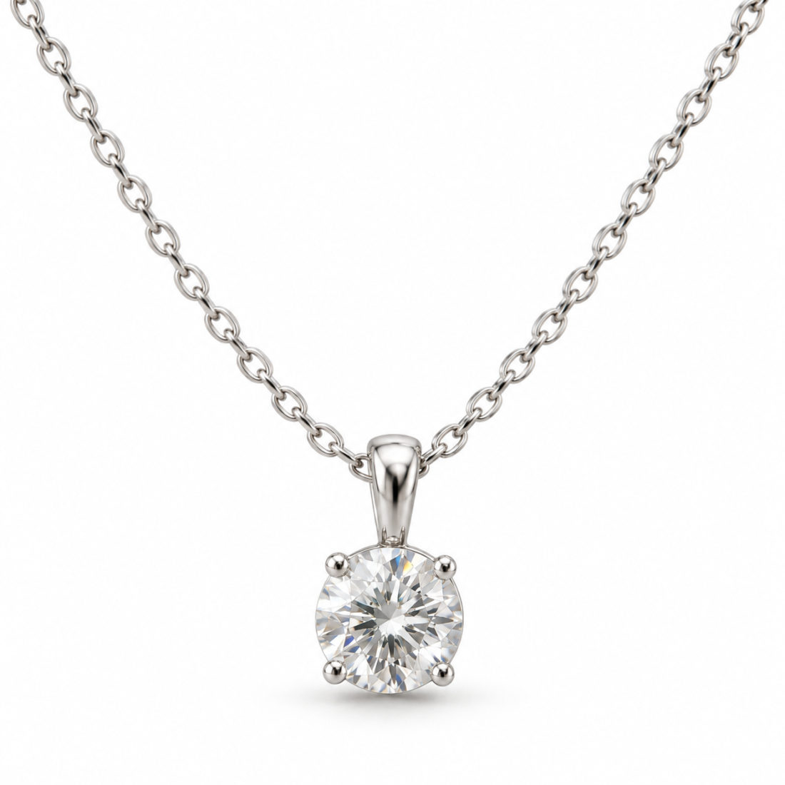 Seren 2ct moissanite solitaire necklace in S925 sterling silver